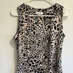 Calvin Klein Leopard Print Tank Top - Black and Cream